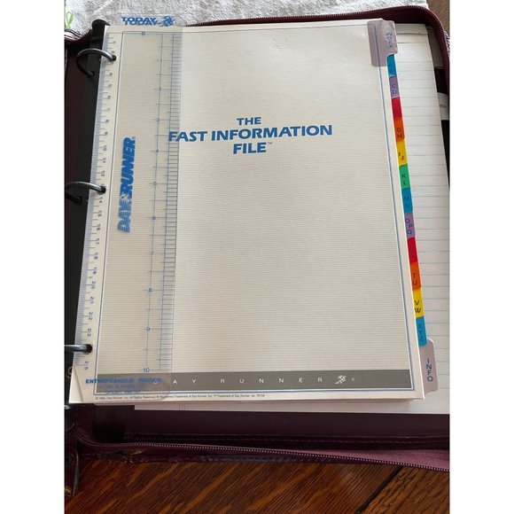 Daily Planner Leather Zipper Case Oxblood Three Ring - Picture 10 of 10